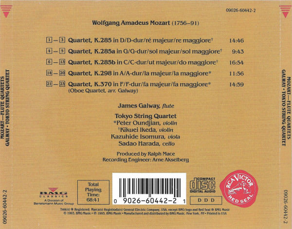 James Galway, Tokyo String Quartet, Mozart*-1