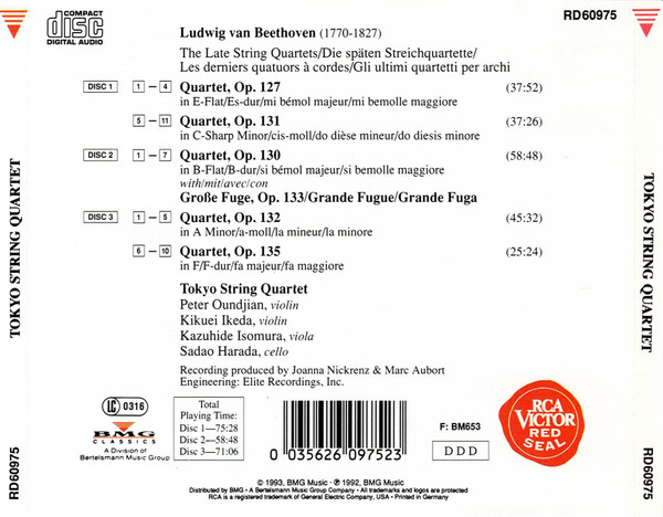 Beethoven* - Tokyo String Quartet-1