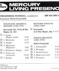 Mozart*, Strauss*, Milhaud*, Eastman Wind Ensemble, Frederick Fennell-1