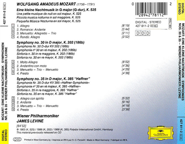 Wolfgang Amadeus Mozart / Wiener Philharmoniker / James Levine (2)-1