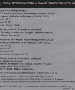 David Shifrin, Mozart*, Mostly Mozart Orchestra, Gerard Schwarz, Chamber Music Northwest-1