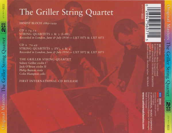 The Griller String Quartet, Bloch*-1