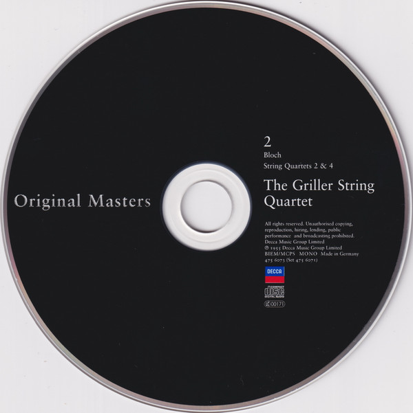 The Griller String Quartet, Bloch*-4