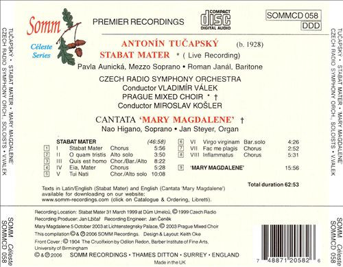 Antonín Tučapský, Pavla Aunická, Roman Janál, Czech Radio Symphony Orchestra*, Vladimír Válek, The Prague Mixed Choir, Miroslav Košler-1