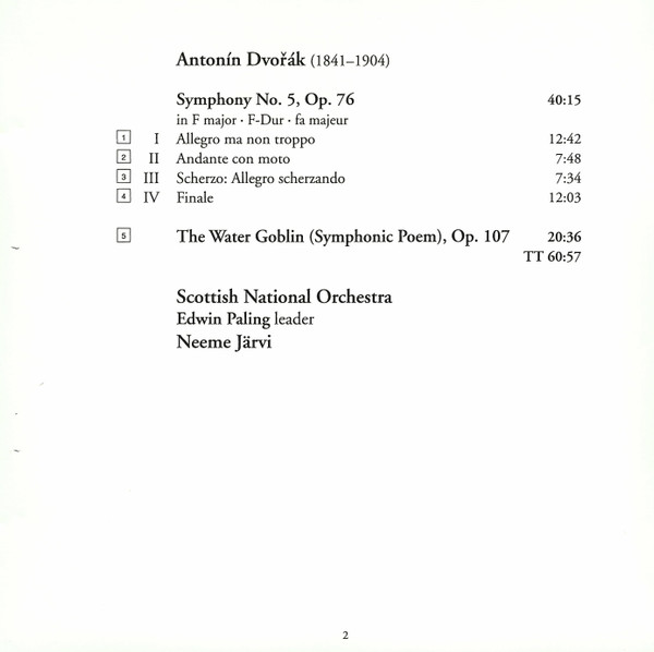 Dvořák* – Scottish National Orchestra*, Neeme Järvi-4