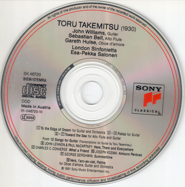 Toru Takemitsu Played By John Williams (7), Esa-Pekka Salonen, London Sinfonietta, Sebastian Bell, Gareth Hulse-2