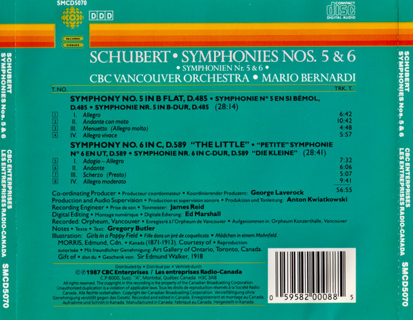 Franz Schubert, Mario Bernardi (2), CBC Vancouver Orchestra-1