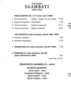 Giovanni Sgambati, Francesco Caramiello, Ex Novo Quartet-1