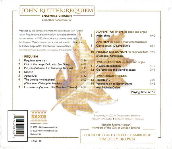 John Rutter - Choir Of Clare College Cambridge*, Timothy Brown (3)-1
