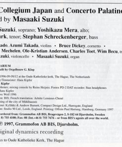 Johann Rudolf Ahle, Bach Collegium Japan, Concerto Palatino, Masaaki Suzuki-2