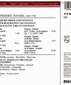 Georg Friedrich Händel - Academy Of St. Martin-in-the-Fields Chamber Ensemble, Michala Petri, Graham Sheen, Denis Vigay, George Malcolm-1