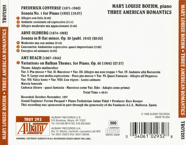 Mary Louise Boehm, Frederick Converse, Arne Oldberg, Amy Beach*-1