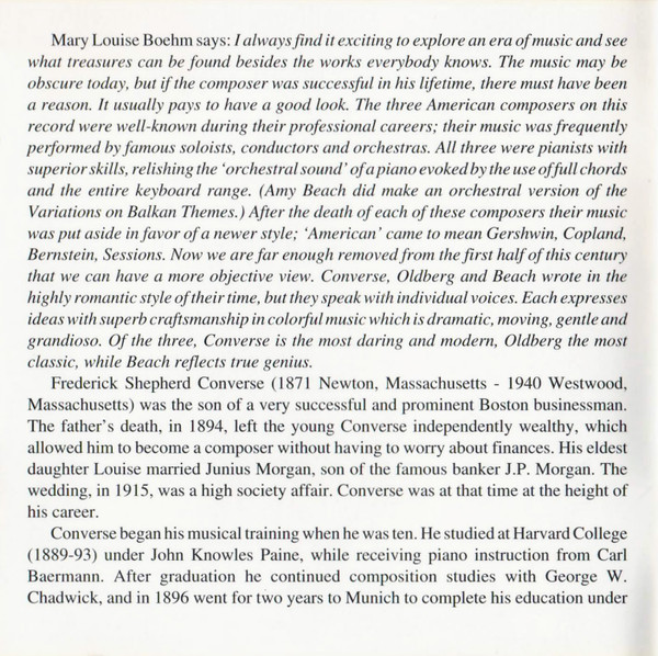 Mary Louise Boehm, Frederick Converse, Arne Oldberg, Amy Beach*-4