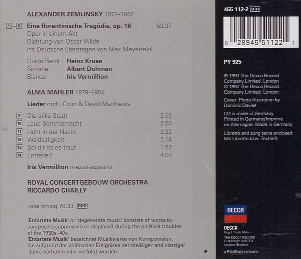 Zemlinsky* / Alma Mahler* – Vermillion*, Dohmen*, Kruse*, Royal Concertgebouw Orchestra*, Riccardo Chailly-1