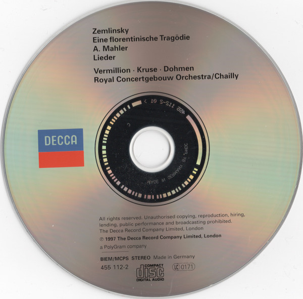 Zemlinsky* / Alma Mahler* – Vermillion*, Dohmen*, Kruse*, Royal Concertgebouw Orchestra*, Riccardo Chailly-2