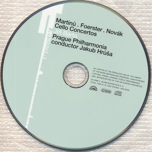 Martinů* . Foerster* . Novák* - Jiří Bárta, Prague Philharmonia, Jakub Hrůša-2