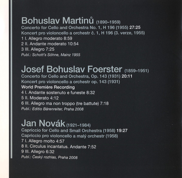 Martinů* . Foerster* . Novák* - Jiří Bárta, Prague Philharmonia, Jakub Hrůša-4