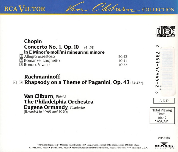 Frédéric Chopin, Sergei Rachmaninoff, Van Cliburn, The Philadelphia Orchestra, Eugene Ormandy-1