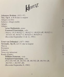 Jascha Heifetz, Johannes Brahms, Ernst von Dohnányi, Richard Strauss, Arthur Rubinstein, William Primrose, Emanuel Feuermann-4