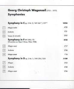 Georg Christoph Wagenseil - Stuttgarter Kammerorchester, Johannes Goritzki-1