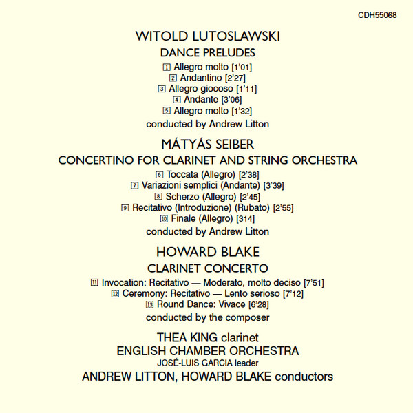 Lutoslawski* • Blake* • Seiber* • Thea King • English Chamber Orchestra • Andrew Litton, Howard Blake-2