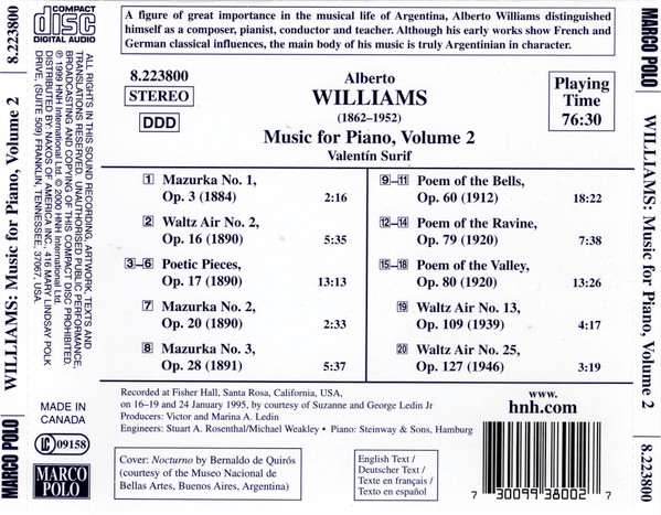 Alberto Williams, Valentín Surif-2