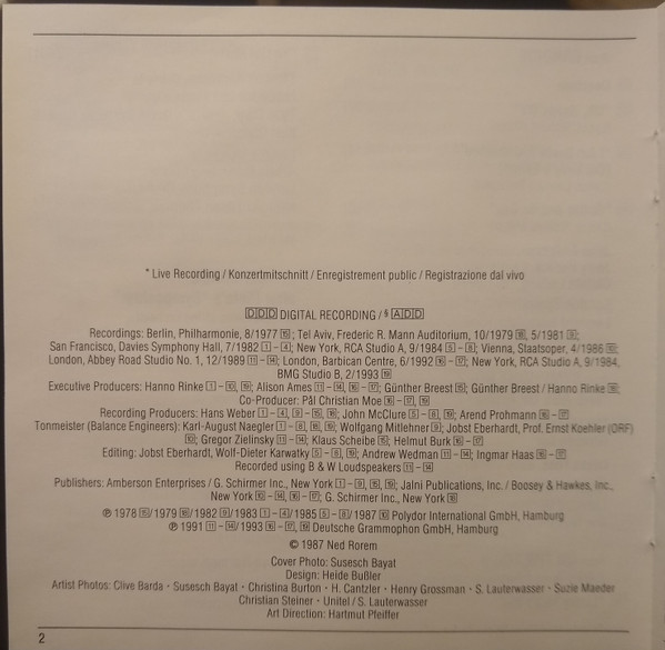 Leonard Bernstein, Jessye Norman, Tyne Daly, Kiri Te Kanawa, Frederica von Stade, June Anderson, Tatiana Troyanos, José Carreras, Thomas Hampson, Mstislav Rostropovich-3
