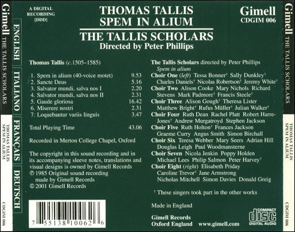 Thomas Tallis, The Tallis Scholars, Peter Phillips (2)-1