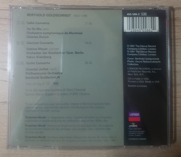 Goldschmidt* — Yo-Yo Ma / Sabine Meyer / Chantal Juillet ‒ Dutoit* • Kreizberg* • Goldschmidt*-1