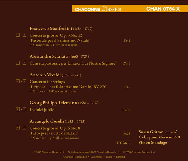 Various - Susan Gritton, Collegium Musicum 90, Simon Standage-1
