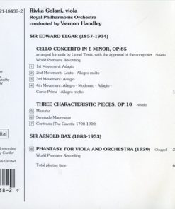 Sir Edward Elgar, Arnold Bax, Rivka Golani, Royal Philharmonic Orchestra, Vernon Handley-1