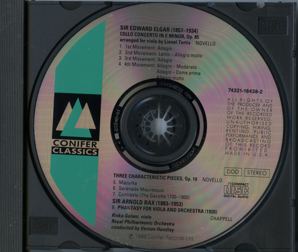 Sir Edward Elgar, Arnold Bax, Rivka Golani, Royal Philharmonic Orchestra, Vernon Handley-2