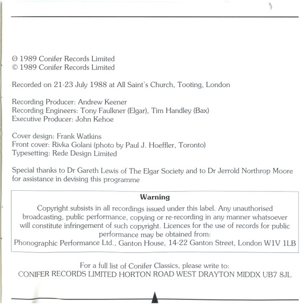 Sir Edward Elgar, Arnold Bax, Rivka Golani, Royal Philharmonic Orchestra, Vernon Handley-4