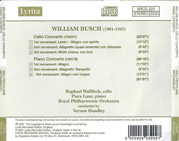 William Busch, Raphael Wallfisch, Piers Lane, Royal Philharmonic Orchestra, Vernon Handley-2