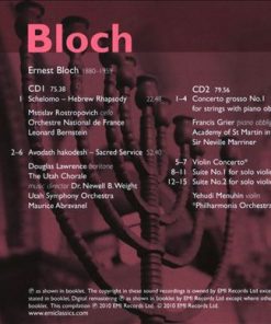 Bloch* / Yehudi Menuhin, Neville Marriner*, Leonard Bernstein, Maurice Abravanel-2