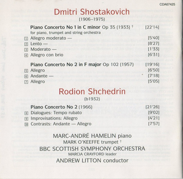 Shostakovich* / Shchedrin* - Marc-André Hamelin, BBC Scottish Symphony Orchestra, Andrew Litton-4