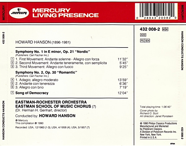 Hanson*, Eastman-Rochester Orchestra, Eastman School Of Music Chorus-1