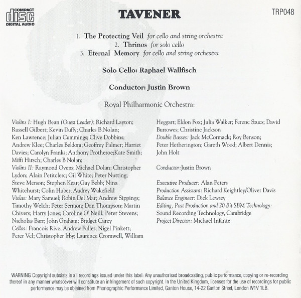 Tavener* - Raphael Wallfisch, Royal Philharmonic Orchestra, Justin Brown (2)-2