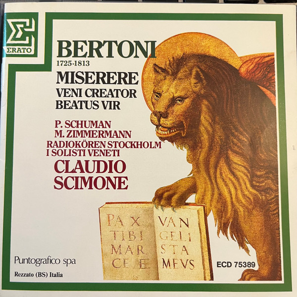 Bertoni*, P. Schuman*, M. Zimmerman*, Radiokören Stockholm*, I Solisti Veneti, Claudio Scimone-0