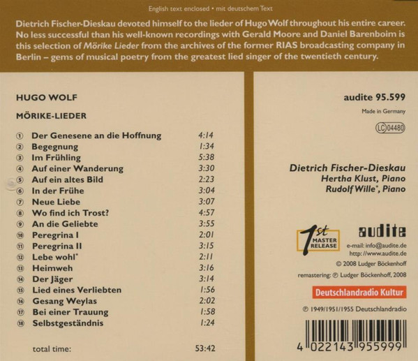 Hugo Wolf - Dietrich Fischer-Dieskau, Hertha Klust, Rudolf Wille-1