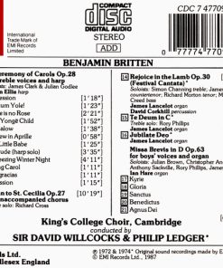 Benjamin Britten – The King's College Choir Of Cambridge • David Willcocks • Philip Ledger-1