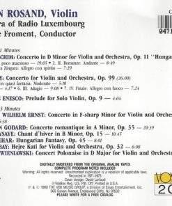 Aaron Rosand – Ernst* • Godard* • Lehar* • Joachim* • Hubay* • Enesco* • Ysaye* • Wieniawski* – Orchestra Of Radio Luxembourg / Louis De Froment-1