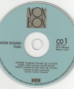 Aaron Rosand – Ernst* • Godard* • Lehar* • Joachim* • Hubay* • Enesco* • Ysaye* • Wieniawski* – Orchestra Of Radio Luxembourg / Louis De Froment-3