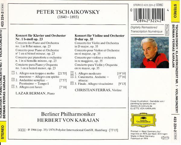 Peter Tschaikowsky* : Karajan*, Lazar Berman · Christian Ferras · Berliner Philharmoniker-1