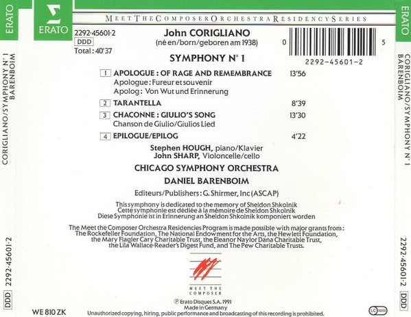 Corigliano* - Chicago Symphony Orchestra, Daniel Barenboim-1