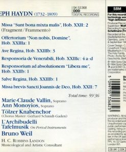Joseph Haydn - Marie-Claude Vallin · Ann Monoyios · L'Archibudelli · Tafelmusik* · Tölzer Knabenchor · Bruno Weil-1