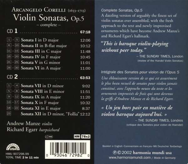 Corelli* - Andrew Manze, Richard Egarr-1