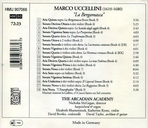 Marco Uccellini, The Arcadian Academy*, Nicholas McGegan-1