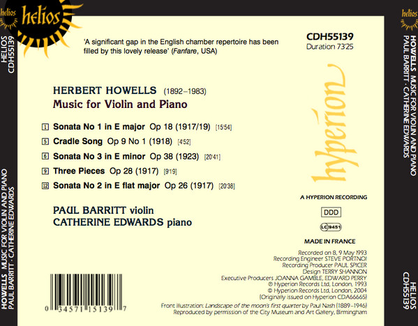 Herbert Howells - Paul Barritt, Catherine Edwards-1