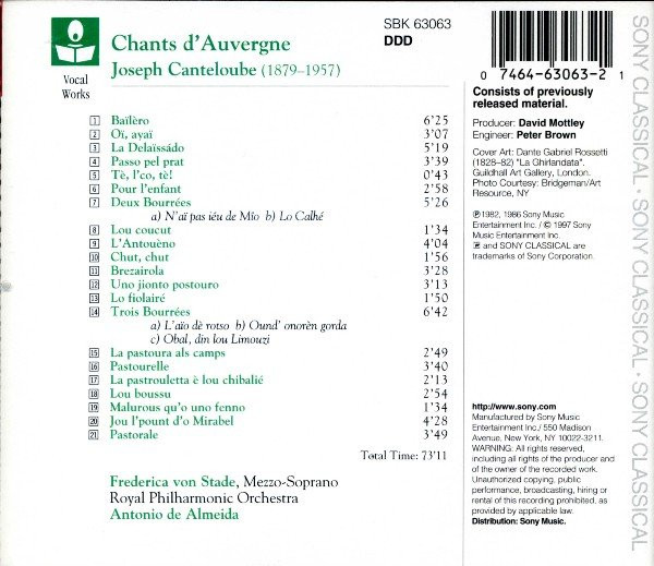 Canteloube* - Frederica Von Stade, Royal Philharmonic Orchestra, Antonio De Almeida-1
